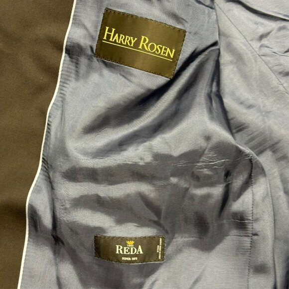 Harry Rosen Baumler Suit 2pc Reda 110s Wool Italy Navy Blue 50 R 40x30 - Picture 7 of 14